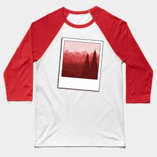 One Colour Red landscape Baseball T-Shirt